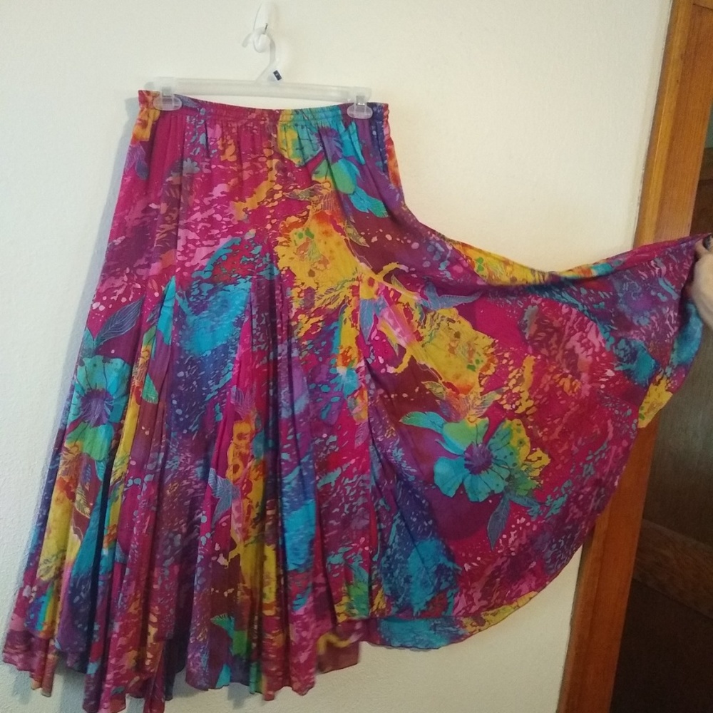 Tropical Color Splatter Skirt